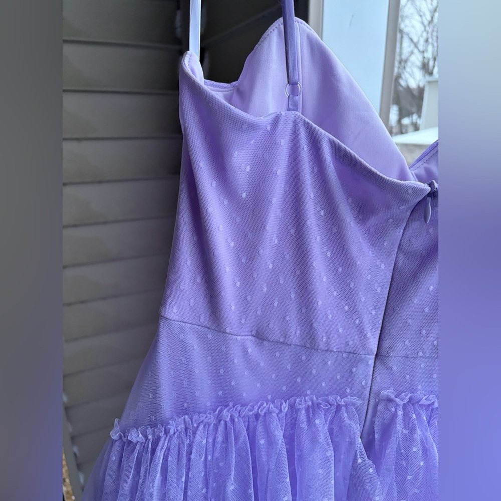 🆕 NEXT/UP Lavender Swiss Dot Tiered Tulle Maxi Dress Size 11/12 Prom Formal Gown - Picture 12 of 16